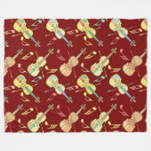 Anglerviolinen-Musiknoten Fleecedecke (Vorderseite (Horizontal))