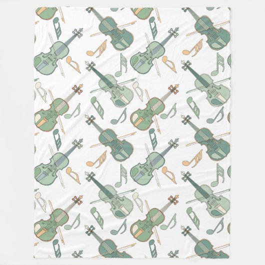 Anglerviolinen-Musiknoten Fleecedecke (Vorderseite)