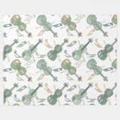 Anglerviolinen-Musiknoten Fleecedecke (Vorderseite (Horizontal))