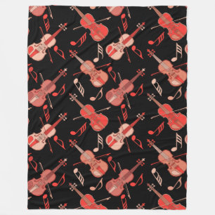 Anglerviolinen-Musiknoten Fleecedecke