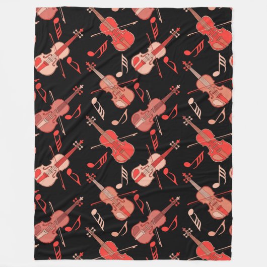 Anglerviolinen-Musiknoten Fleecedecke (Vorderseite)