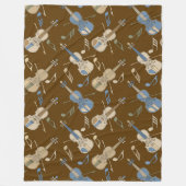 Anglerviolinen-Musiknoten Fleecedecke (Vorderseite)