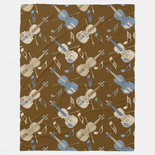 Anglerviolinen-Musiknoten Fleecedecke (Vorderseite)
