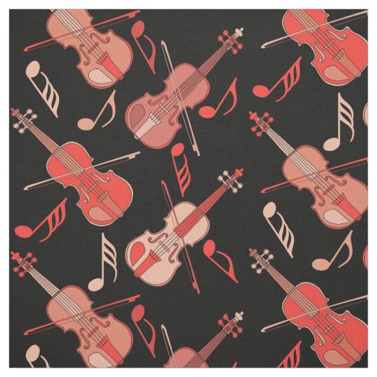 Anglerviolinen-Musiknoten Stoff (Muster)