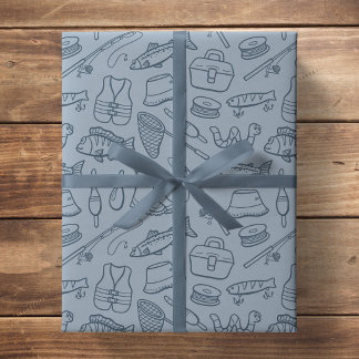 Anglerzubehör für Kinder Fisch Angel Wandern Campi Geschenkpapier