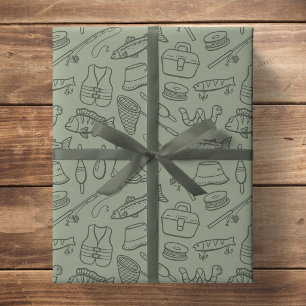 Anglerzubehör für Kinder, Fisch, Wander-, Camping- Geschenkpapier