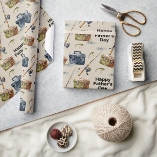 Anglerzubehör zum Vatertag Geschenkpapier