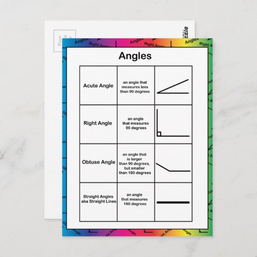 Angles Geometry Math Rainbow Background Postkarte (Vorne/Hinten)