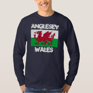 Anglesey, Wales mit walisischer Flagge T-Shirt