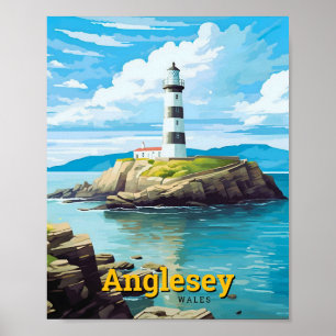 Anglesey Wales Vintage Reise  Poster