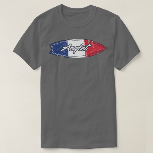 Anglet France Flag Surfboard T-Shirt (Design vorne)