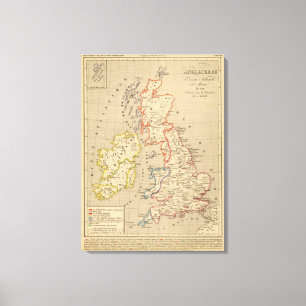 Angleterre, Ecosse, Irlande und Mannen 1100 Leinwanddruck