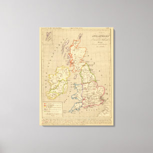 Angleterre, Ecosse u. Irlande en 900 Leinwanddruck