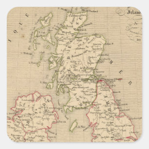 Angleterre, Irland & Ecosse 1281 a 1400 Quadratischer Aufkleber