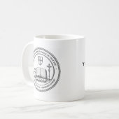 Anglikanischer E & R-Becher, Logo mit Schrift Kaffeetasse (Vorderseite Links)