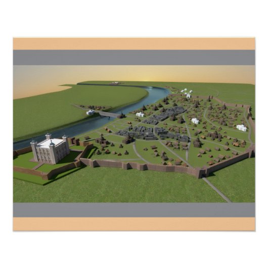 Anglo Saxon London mit Tower Poster (Vorderseite)