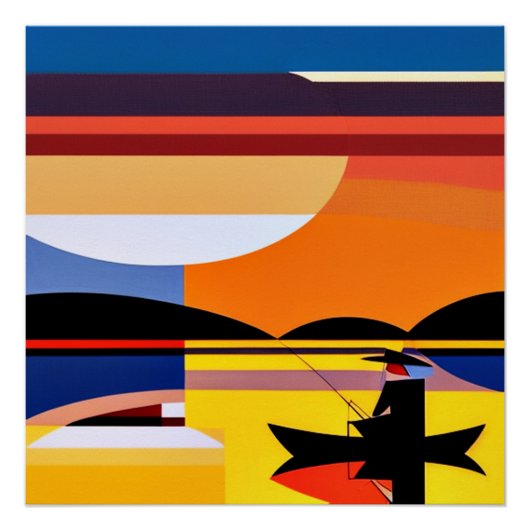 Anglühen bei Sonnenuntergang Poster (Vorderseite)