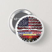 Angola Angolan US-Amerikanischer Staaten Tree Button (Vorne & Hinten)