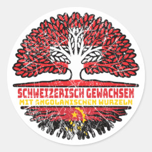 Angola Angolanisch Schweizer Schweiz Baum Wurzel Runder Aufkleber