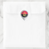 Angola Button Location Flag Runder Aufkleber (Tasche)