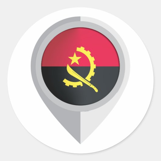 Angola Button Location Flag Runder Aufkleber (Vorderseite)