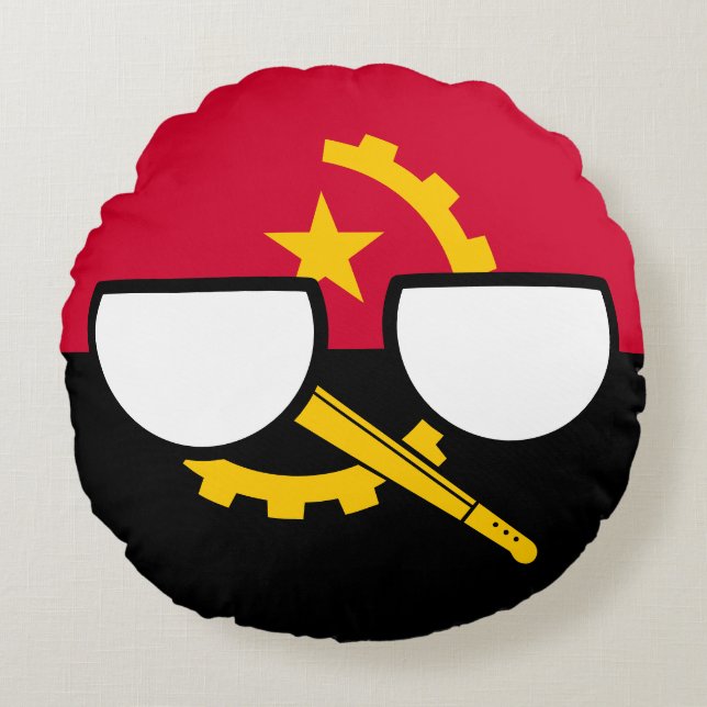 Angola Countryball Pillow Rundes Kissen (Vorderseite)