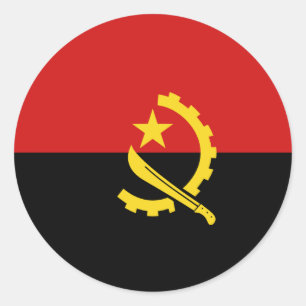 Angola Fisheye Flaggenaufkleber Runder Aufkleber