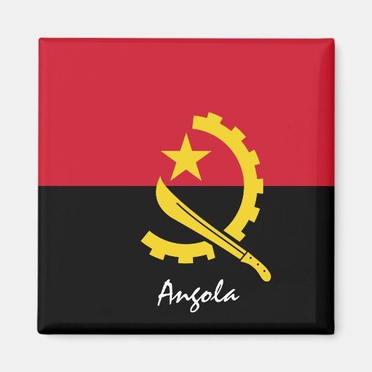Angola Flag & Afrika Urlaubs- und Sportfans Magnet (Vorne)