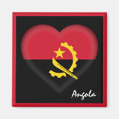 Angola flag & Angolan Heart, Africa holiday /sport Magnet (Vorne)