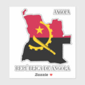 Angola Flag Charming Patriotic Map Aufkleber (Blatt)