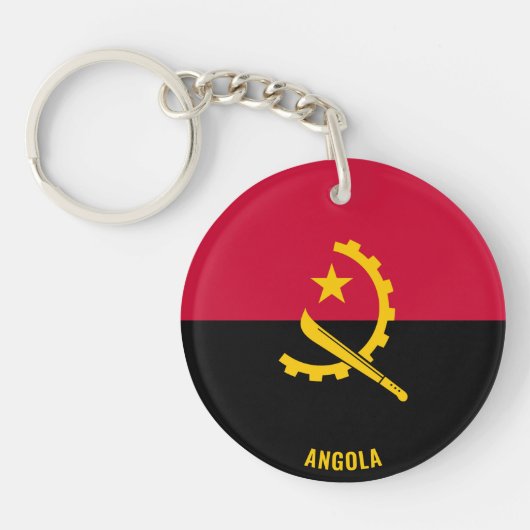 Angola Flag Charming Patriotic Schlüsselanhänger (Vorderseite)