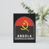 Angola Flag Emblem gestört Vintag Postkarte (Stehend Vorderseite)
