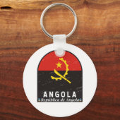 Angola Flag Emblem gestört Vintag Schlüsselanhänger (Vorderseite)