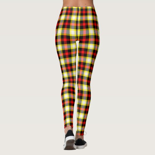 Angola Flag Farben Kariert Buffalo Muster Leggings (Rückseite)