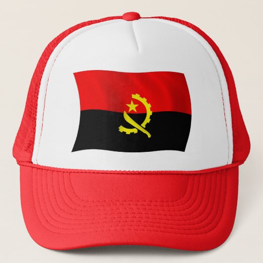 Angola Flag Hat Truckerkappe (Vorderseite)