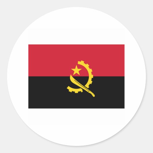 Angola FLAG International Runder Aufkleber (Vorderseite)