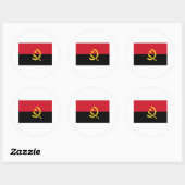 Angola FLAG International Runder Aufkleber (Blatt)