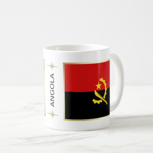 Angola Flag + Karte Tasse (VorderseiteRechts)