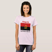 Angola Flag + Karte + Text-T - Shirt (Vorne ganz)