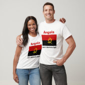 Angola Flag + Karte + Text-T - Shirt (Unisex)
