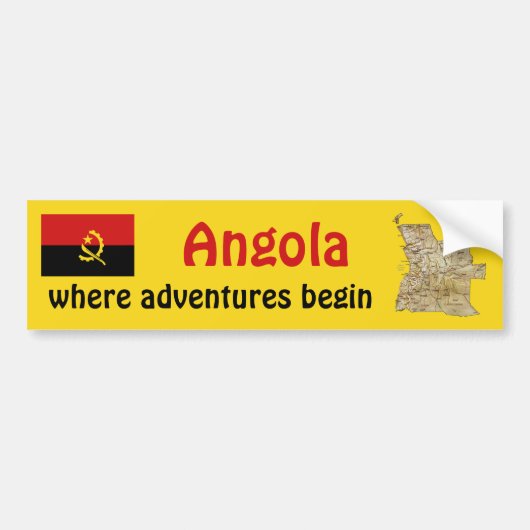 Angola Flag + Map Autoaufkleber (Vorne)