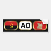Angola Flag Map Code Autoaufkleber (Vorne)