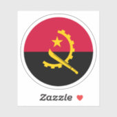 Angola Flag Round Sticker (Blatt)
