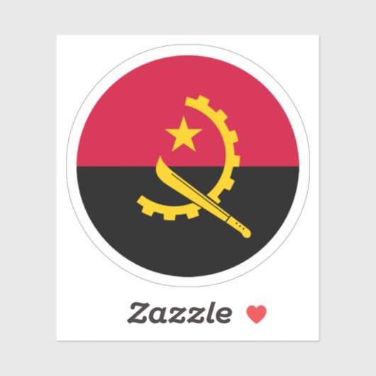 Angola Flag Round Sticker (Blatt)