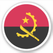 Angola Flag Round Sticker (Vorderseite)