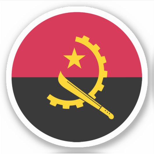 Angola Flag Round Sticker (Vorderseite)