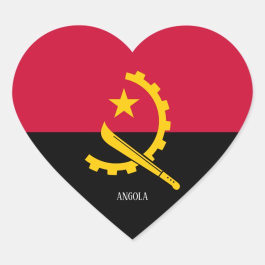 Angola Flag Splendid Patriotic Heart Sticker (Vorderseite)
