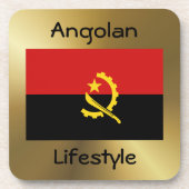 Angola Flag+Text-Untersetzer Untersetzer (Vorderseite)