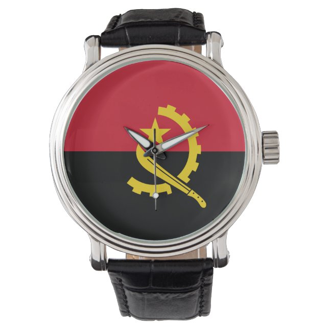 Angola-Flagge Armbanduhr (Vorderseite)