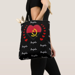 Angola-Flagge, Herz-Angolan-Flagge, Mode/Sport Tasche